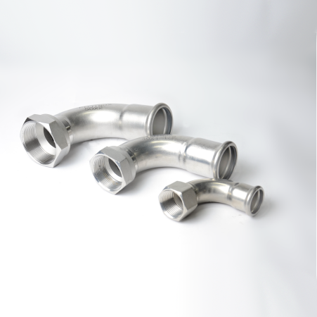 CODO CURVA R/HEMBRA INOXIDABLE